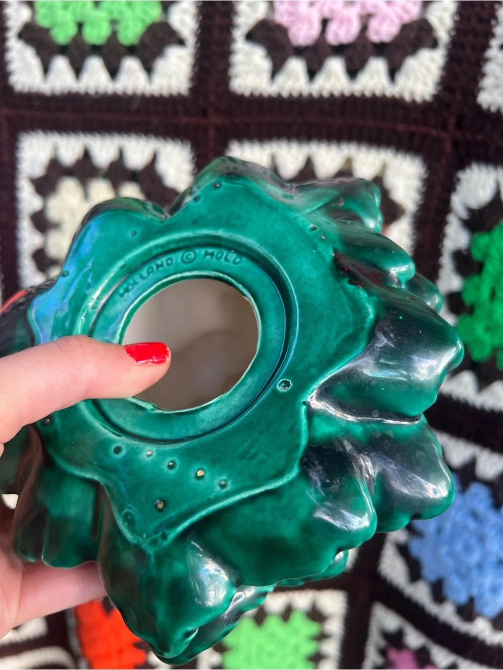 Vintage Holland Mold 1978 Green Ceramic Christmas Tree Figurine Holiday Decor